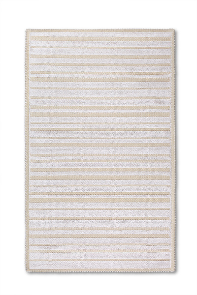 Bluenity Apollo Natural Cotton 2-Piece Bath Mat Set 60X100+50X60 cm - White