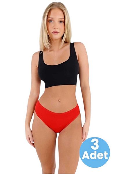 Tezzgelsin Women's Cotton Combed Single Jersey Fabric Bikini Panties Women's Bikini Panties 3 Pieces