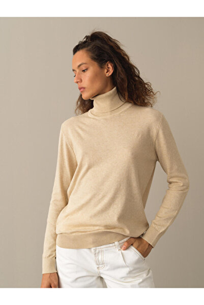 Xint Kadın Bej Regular Fit Basic Kazak