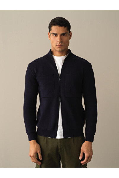 Xint Erkek Lacivert Oversize Cep Detaylı Hırka