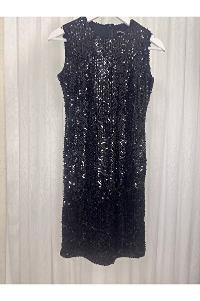 Gökkuşağı Payetli kısa kollu elbise