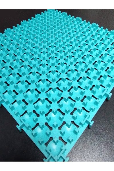 BALBAN TİCARET 10 Pieces 33X33X1.5 cm Orthopedic Plastic Floor Tiles, Intermittent Mat, Wet Floor Grid, Turquoise Blue