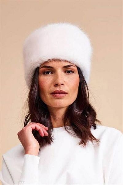 Vemod White Fur Plush Women's Ski Heart - Russian