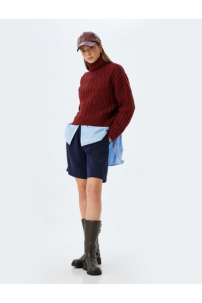 Koton Pulover supradimensionat cu gât țesut Sima Tarkan - mânecă lungă din tricot de păr
