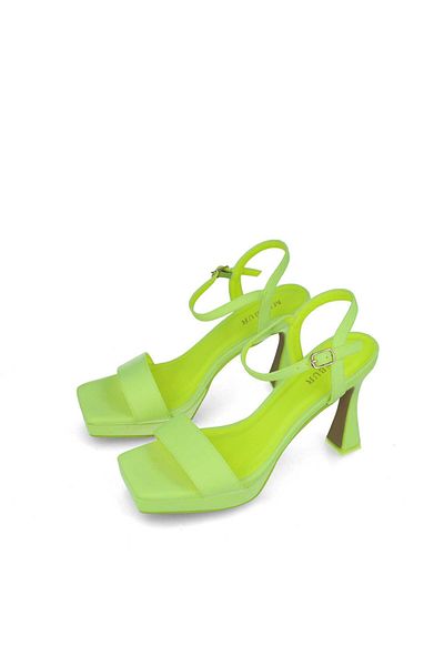 MENBUR WOMEN SHOES FLUORESCENT YELLOW SANDAL, HIGH HEEL, PLATFORM