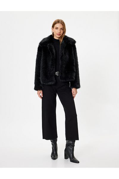 Koton X Sibil Çetinkaya - Long Sleeve Plush Coat
