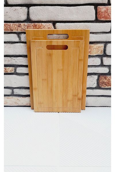 umut züccaciye Classic Rectangular 2-Piece Thick Bamboo Chopping Board 36/32 cm