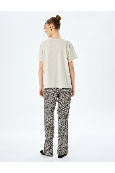 Koton Σετ πιτζάμες με κοντό μανίκι με στάμπα λεοπάρ
