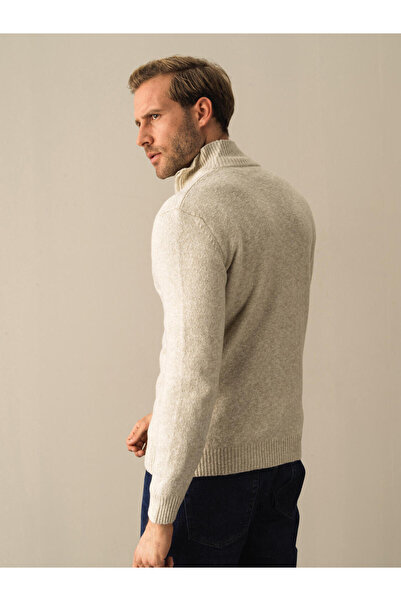 Xint Ekru Yumuşak Dokulu Regular Fit Triko Hırka