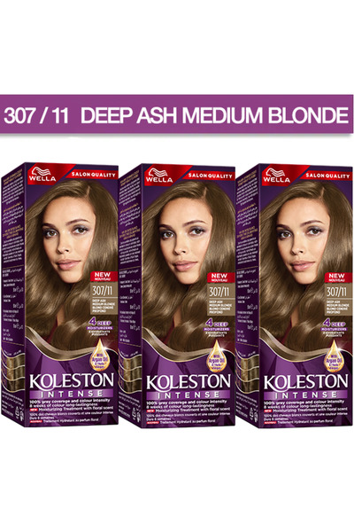 Wella كوليستون إنتنس ماكسي 307/11 - أشقر متوسط رمادي عميق - عبوة من 3 قطع