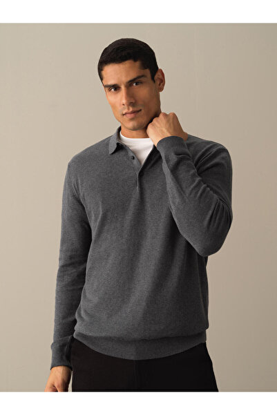 Xint Erkek Antrasit Pamuk Dokulu Regular Fit Kazak