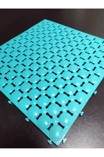 BALBAN TİCARET 6 Pieces 33X33X1.5 cm Orthopedic Plastic Floor Tiles, Carpet Mat, Wet Floor Grid Turquoise Blue