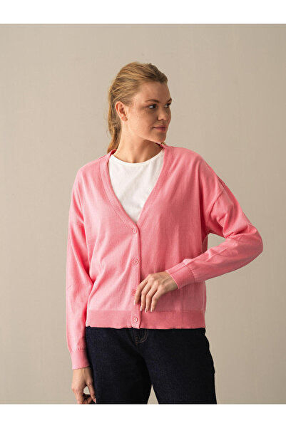 Xint Female Pembe Slim Fit Basic Hırka