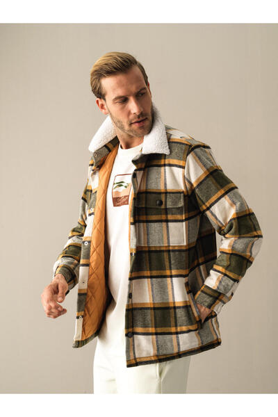 Xint Erkek Haki Esnek Dokulu Regular Fit Mont