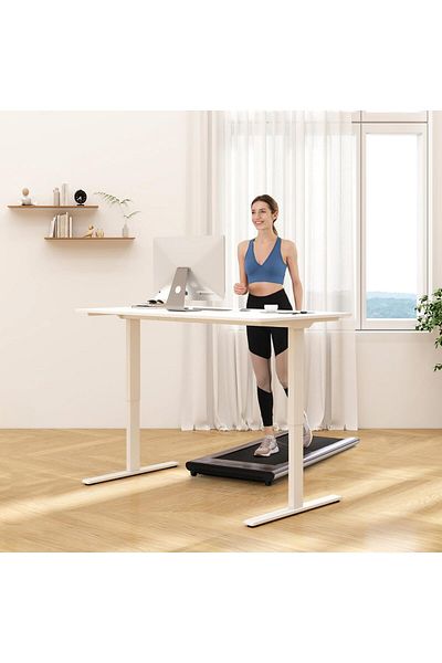 Mahmayi مكتب قائم من قطعة واحدة FLEXISPOT EN1 مقاس 55 × 24 بوصة - إطار أبيض + سطح أبيض، عبوتان