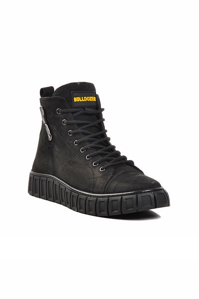 Bulldozer Μαύρα ανδρικά μποτάκια Nubuck