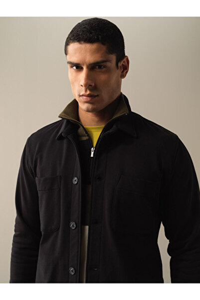Xint Erkek Siyah Pamuk Dokulu Regular Fit Gömlek