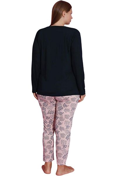 Muka Women's Plus Pajama Set Full Sleeve T-Shirt & Pants 3XL-5XL Homewear Sleepwear