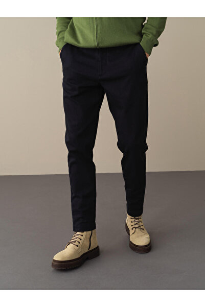 Xint Erkek Lacivert Pamuk Dokulu Regular Fit Pantolon