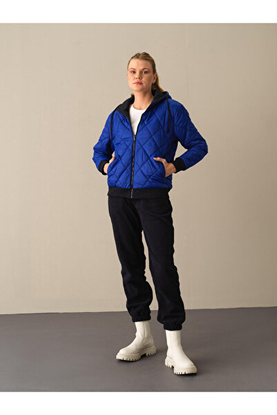 Xint Kadın Mavi Pamuk Dokulu Çift Taraflı Sweatmont