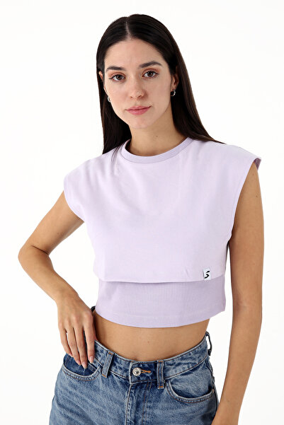 Scorp Λιλά Γυναικείο Crop T-Shirt - Εντολή