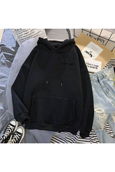 JustBS CRNI P Pamuk U K Sa kapuljačom K Kengur džep DUKSETRAK