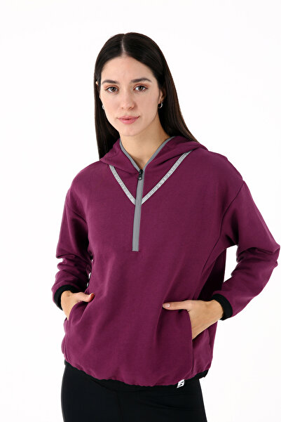 Scorp Tracer Kadın Spor Koşu Sweatshirt Mürdüm