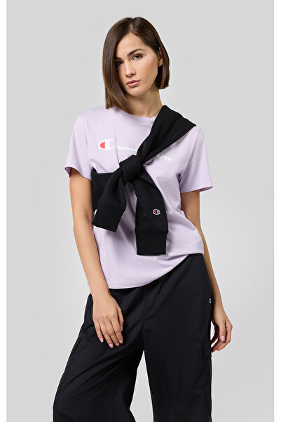 Champion Script Shop SS Tee Mor Kadın Tişört-117534-VS057