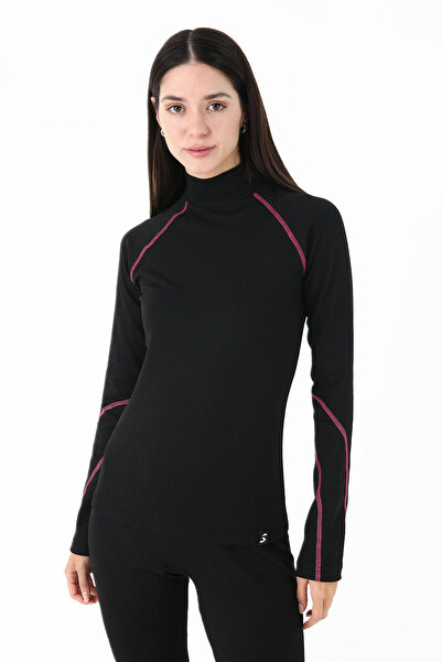 Scorp Thermo-Fit Kadın Yarım Boğazlı Termal Üst Kayak İçlik Siyah