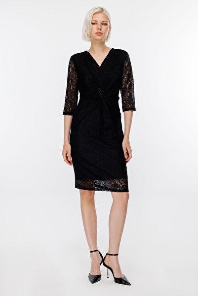 Ekol Дантелена рокля с камъни отпред