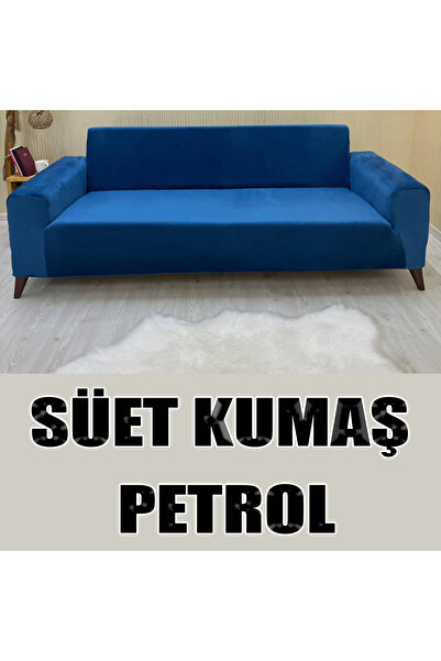 Home Süet Detaylı Angora Kumaş 2 Adet Üçlü & Çekyat- 2 Adet Tekli Set Koltuk Kılıfı