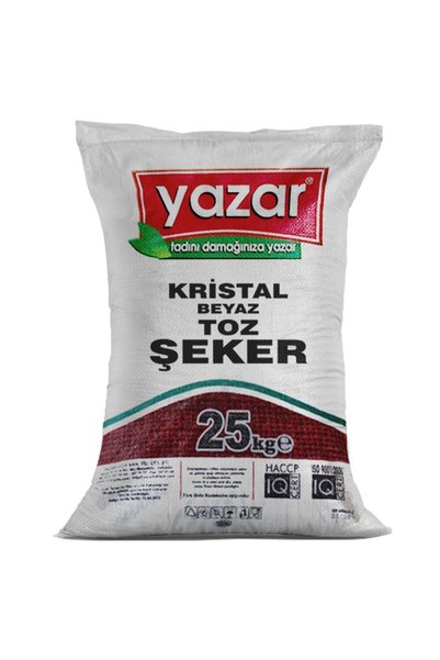 YAZAR Kristal Toz Şeker 25 Kg.