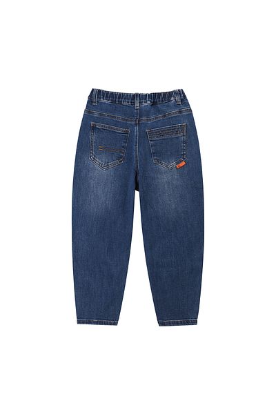 Giordano بنطلون جينز جونيور مطاطي مصبوغ بقصّة ضيقة وخصر مرن من قماش الدنيم