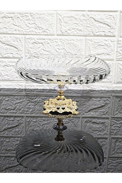 atabey home Cutted Decored Square Presentation Plate with Casted Legs 24 cm & Service Plate & Boiler