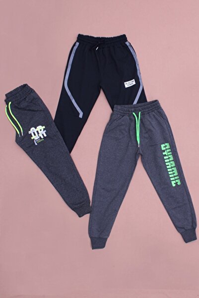 FYK KİDS 3'lü Baskılı,farklı Cep Detaylı Erkek Çocuk Eşofman Altı