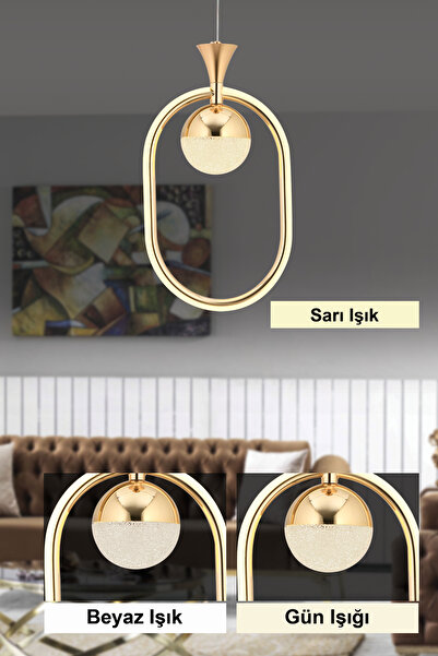 İstanbul Avize İstanbul Avize Ibiza Led Üç Renk Gold Lüx Modern Ledli Avize