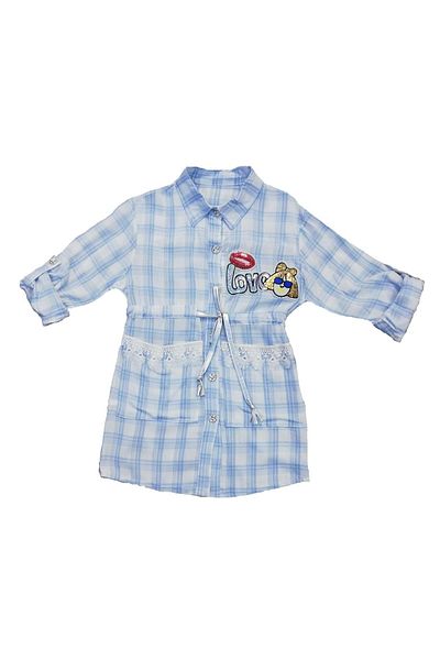 Mnk Baby&Kids Cămașă pentru fetiță cu model în carouri - ALBASTRU M00675