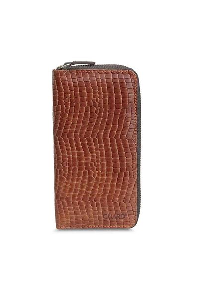 GUARD Texas Printed Tan Zippered Portfolio Wallet