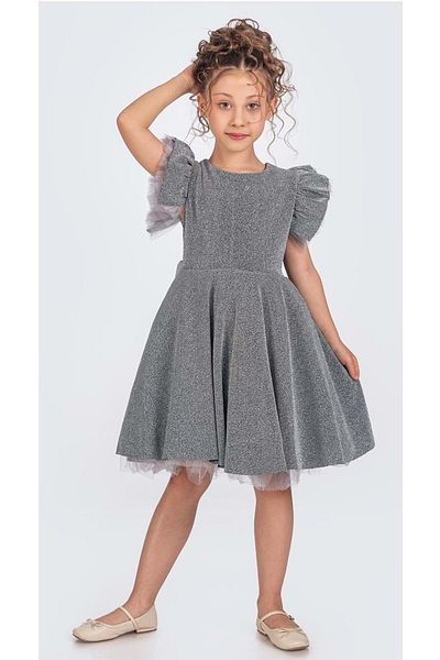 Mnk Baby&Kids Glitter Champs Elysees Βραδινό Φόρεμα για κορίτσια M00669 Γκρι