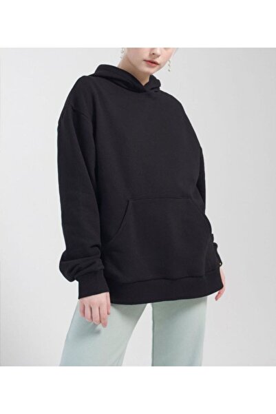 JustBS TRANSPORT NEGRU PENTRU FEMEI CU Glugă, BUMBAC, NEIMPRIMAT