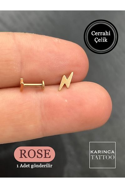 Karınca Piercing Lightning Lightning Design Forward Helix Conch Flat Tragus Ear Piercing Earrings Surgical Steel Jewelry