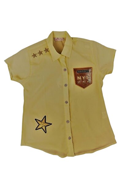 Mnk Baby&Kids Majica za devojčice kratkih rukava Lan M00678 - ŽUTI letnji dizajn