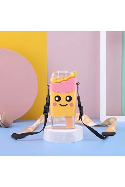 Livava Banana Ice Cream Drink Holder with Strap and Straw, Yellow, 18X6-