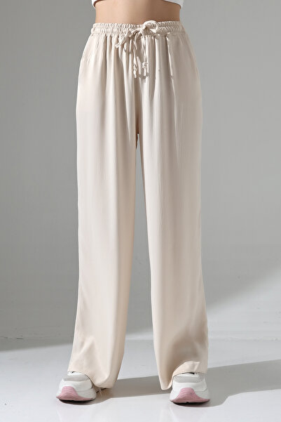 Gugus Satenske ženske pantalone - udoban palazzo stil, Široke nogavice