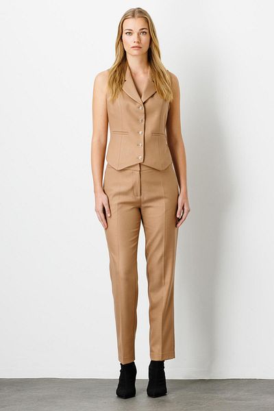 Ekol Camel Stripe Pocket Pipe Leg Pants