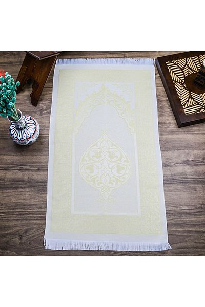 İkranur Gift Silk Nur Taffeta Prayer Rug Yellow 68x110 cm - 200 gr