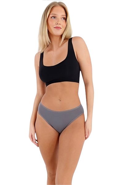 Uniquetrenders Chiloți de bikini din țesătură din jerseu pieptănat din bumbac pentru femei Chiloți de bikini pentru femei 3 buc