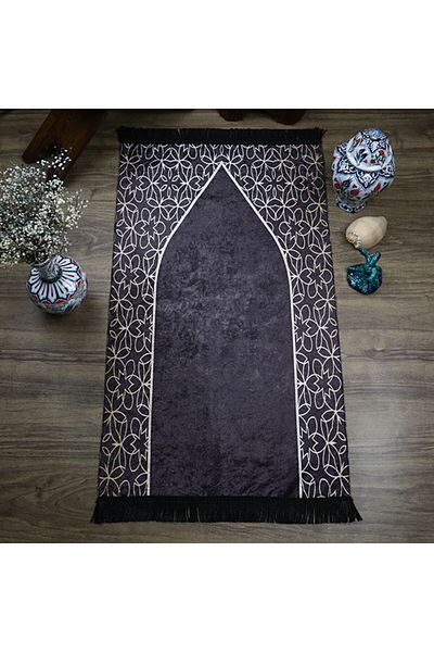 İkranur Gift Unlined Prayer Rug Water Lily Green 65x115 Cm - 320 gr