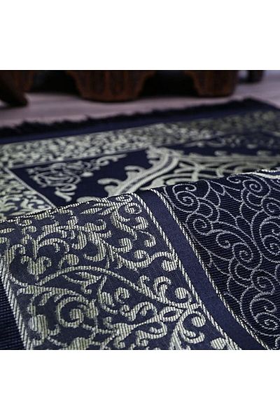 İkranur Gift Silk Nur Taffeta Prayer Rug Dark Black 68X110 cm - 200 Gr