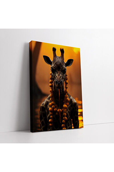 KOSS Dijital Pictură decorativă pe pânză cu girafă cu aspect uman surrealist,...